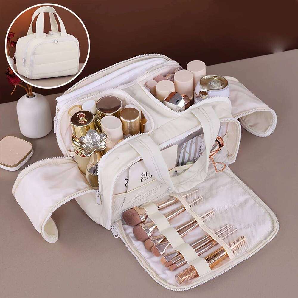 Portable Fabric Cosmetic Storage Large Capacity Toiletry Beauty Multifunctional Travel Item Organizer Bag Y260206