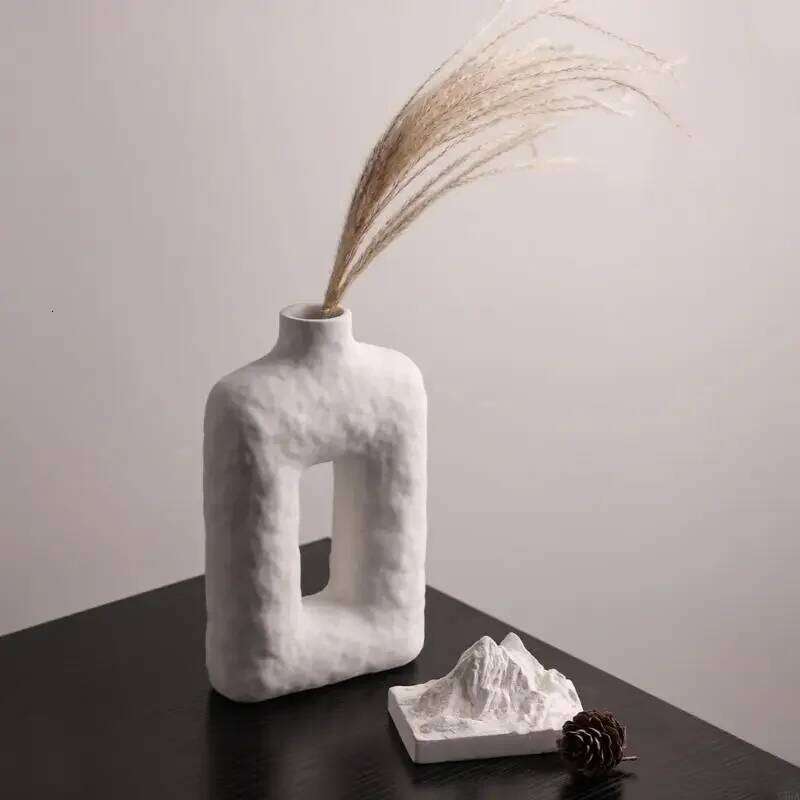 Handmade Ceramics Vases Wabi Sabi Theme Farmhouses Minimalists Decors Tabletop Centerpieces Flower Arrangement Container S260204