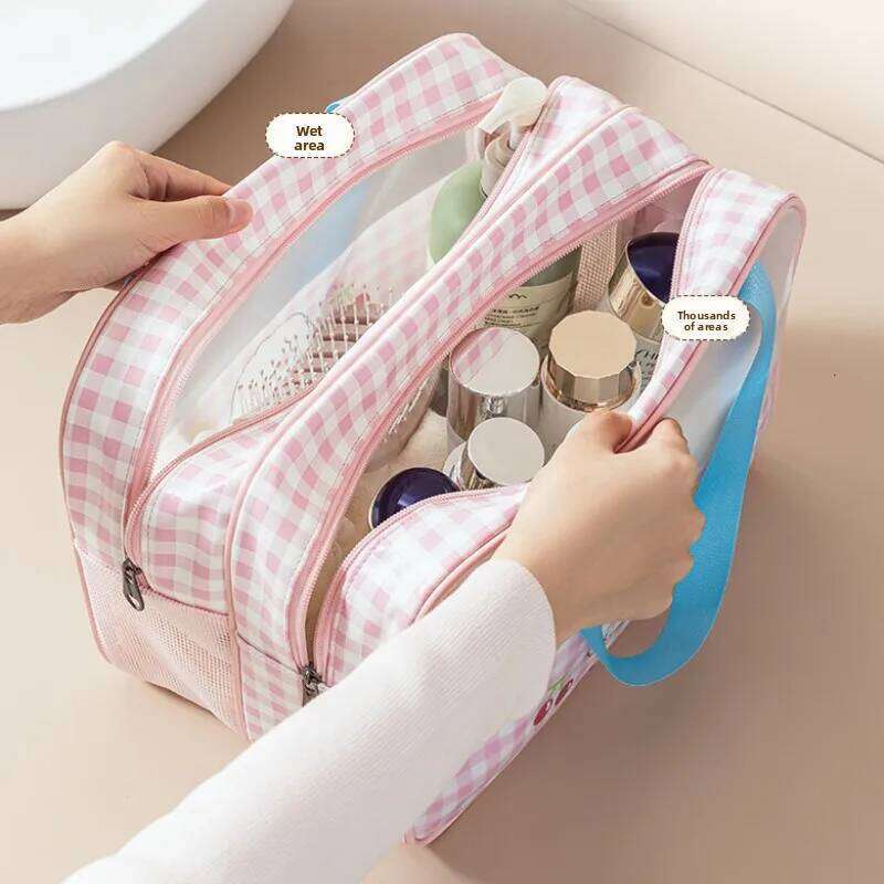 Transparent waterproof swimming bag, women's storage bag 3-piece set, organizer of essential cosmetics for large capacity travel Y260206