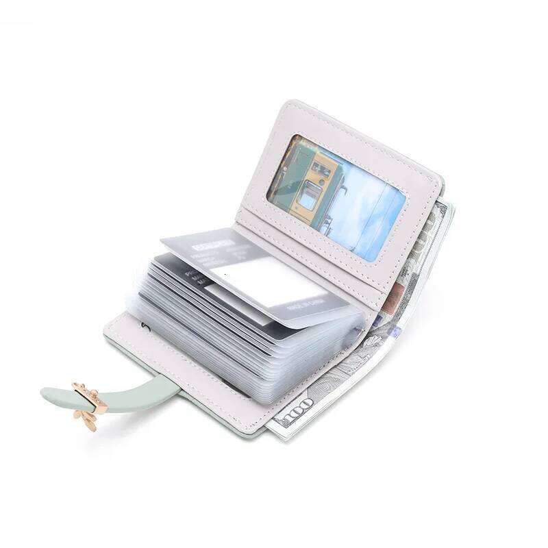 RFID2025 new solid-color hardware pendant buckle case, 20 pages, bank ID card holder, anti-magnetic and a Y260206