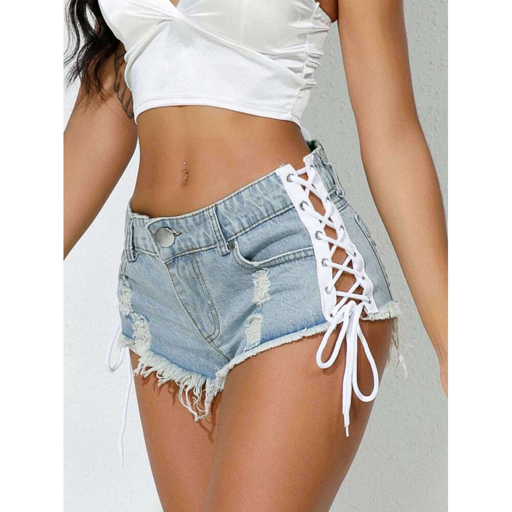 Sexy Casual Fashion Hole Denim Women Clothing Summer Mini Jean Booty Shorts Club Party Short Jeans Pole Dance Hot Pants XJ260206