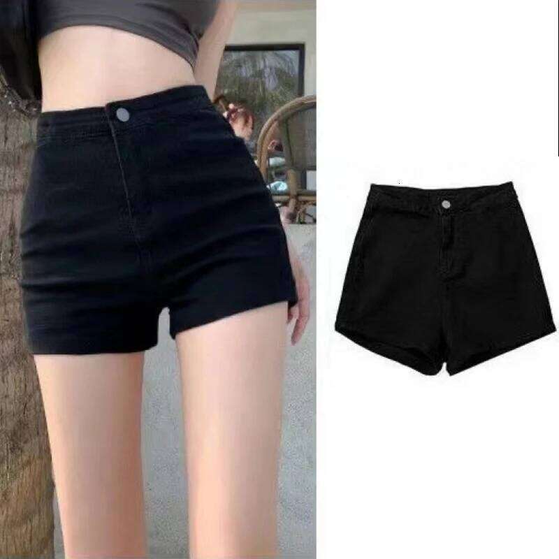 High Waist Denim Women's Elastic Slimming Sexy A- Line Hot Pants Tight Butt Lifting Body Shaping Trendy Shorts XJ260206