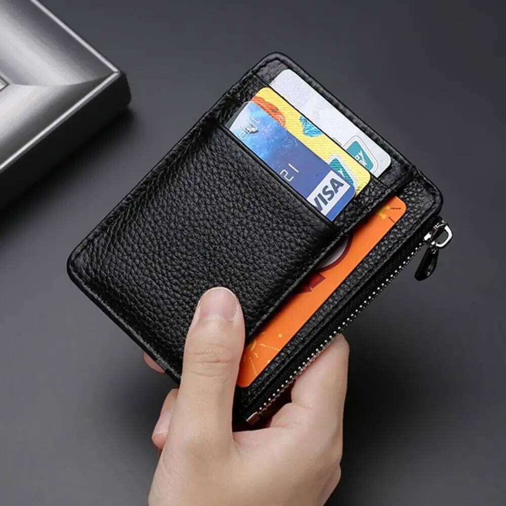 Genuine Leather ID Holder Candy Color Bank Credit Box Multi Slot Slim Case Wallet Women Men Business Card Cover Y260206