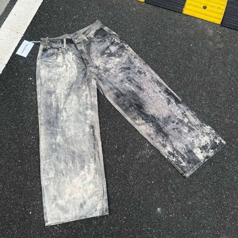 American Hip-hop Harajuku Retro Oversized Washed Jeans Women Y2K Casual Trendy Rock Streetwear Loose Straight Wide-leg Pants Men X260207 - view 4