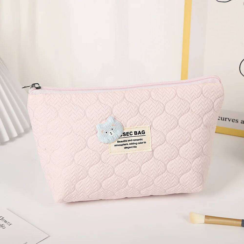 Ins Kawaii Cartoon Bear Bubble Women Makeup Bag Portable Travel Cosmetic Organizer Handbag Make Up Zipper Pouch For Gift Y260206