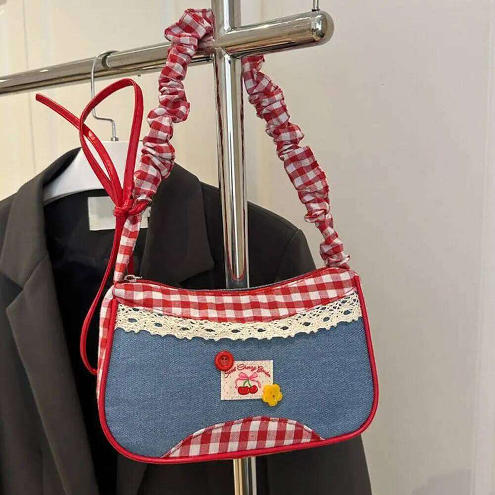 Cute Shoulder Plaid Small Fresh Hand-held Commuting Niche Design Large Capacity Casual Armpit Bag Z260207 - view 4