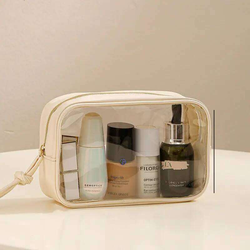 Mesh Transparent Cosmetic Men Women Neceser Makeup Fashion Waterproof PVC Travel Organizer Toiletry Wash Bag Pouch Case Y260206