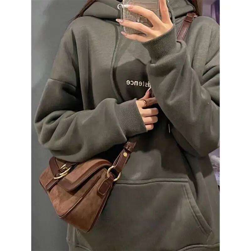 Retro Faux Suede Women's Shoulder Maillard Style Ladies Underarm Bags Simple Female Crossbody Bag Clutch Purse Handbags Y260205