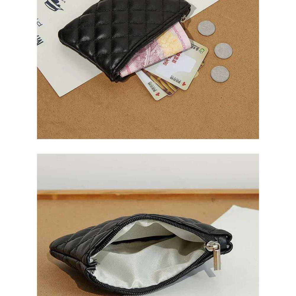PU Soft Leather Diamond Grid Short Wallet Women Bag Zipper Coin Pouch Credit Card ID Holder Mini Purse Y260206