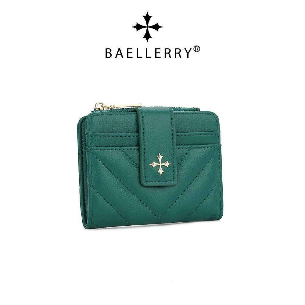 Elegant Trifold Wallet for Women, Baellerry RFID Blocking Short Purse with Flower Pattern, Many Card Organizer Gift Idea Y260206
