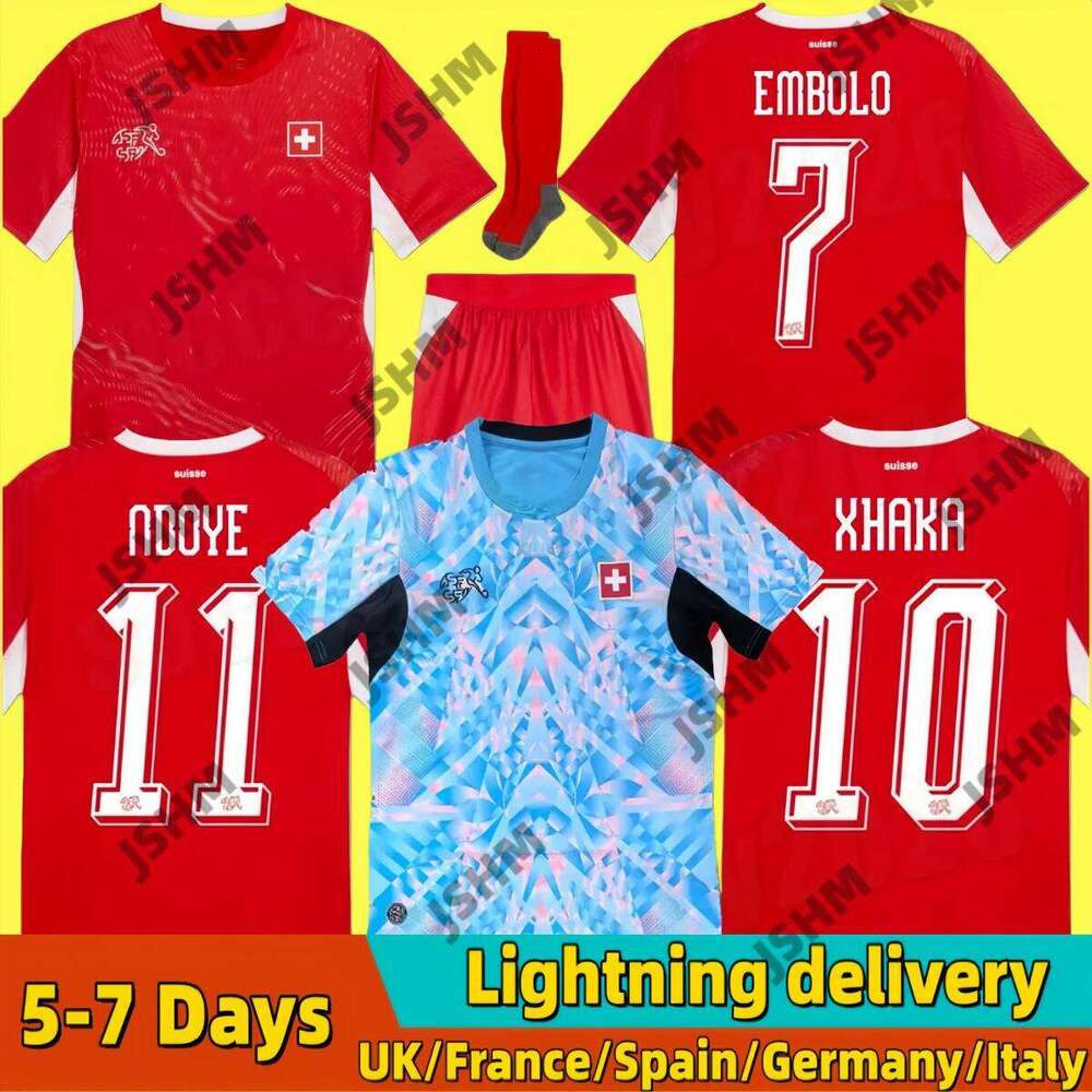 2026 World Cup National Team Switzerland Soccer Jerseys ELVEDI Embolo FREULER SEFEROVIC X H K A home away Football shirts mens kids kit