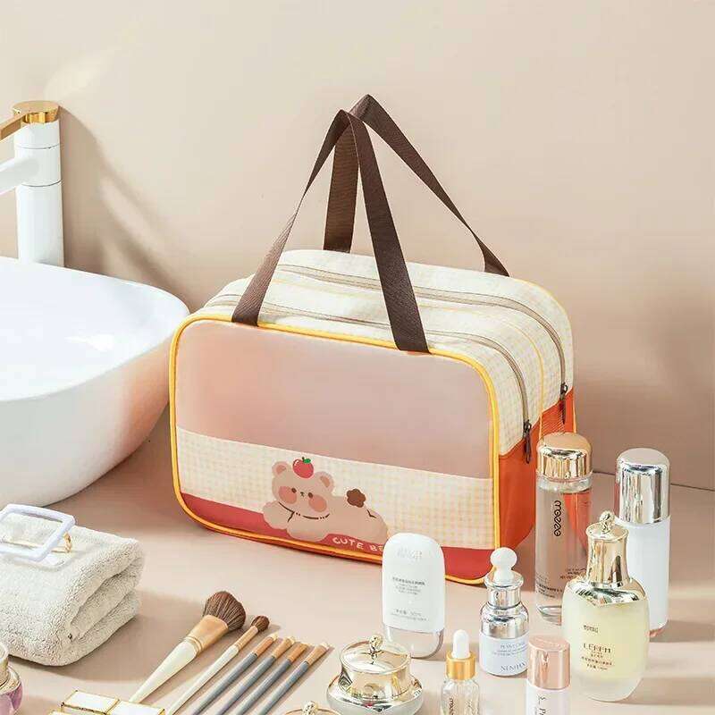 Transparent waterproof swimming bag, women's storage bag 3-piece set, organizer of essential cosmetics for large capacity travel Y260206