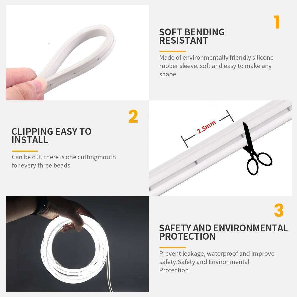 DC 12V Neon Waterproof 2835 120Leds/M Home Garden Decor White/Blue/Pink/Yellow/Red/Green Flexible Ribbion Rope LED Strip Z260206