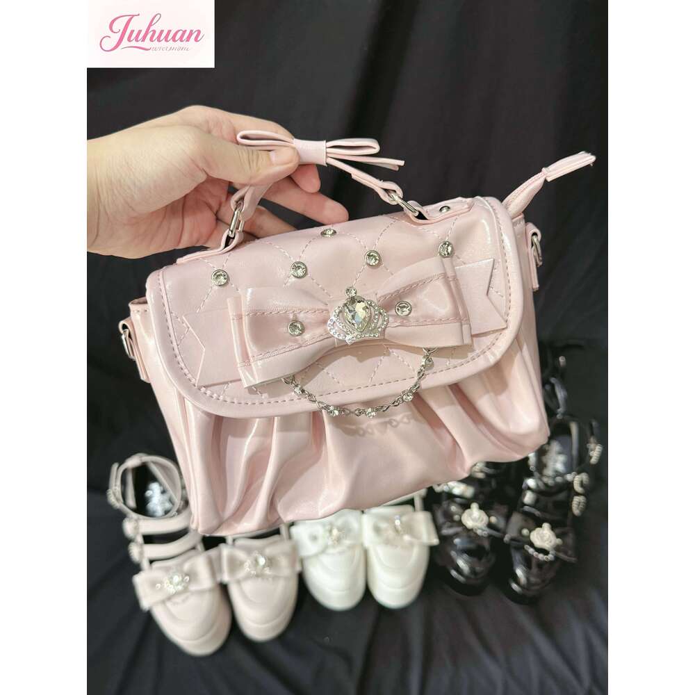 Original Japanese Mine Series Mass-produced Shoulder Rhinestone Elegant Lolita Bud Portable Oblique Span Women's Bag Y260205