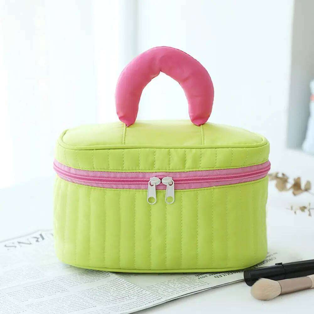 Man Large Simple Contrast Color Square Nylon Travel Toiletry Women Cosmetic Makeup Case Storage Bag Y260206