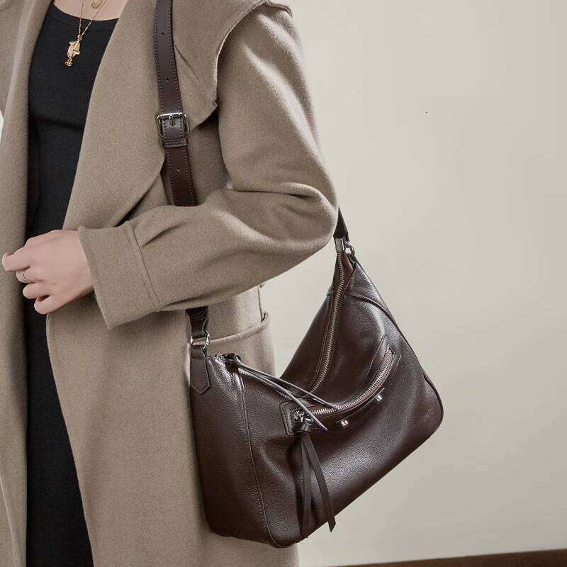 Hifashion Cowhide Genuine Leather Crossbody Shoulder Bags For Women 2025 Luxury Shopper Totes Soft Hobo Ladies Handbags Z260207 - view 5