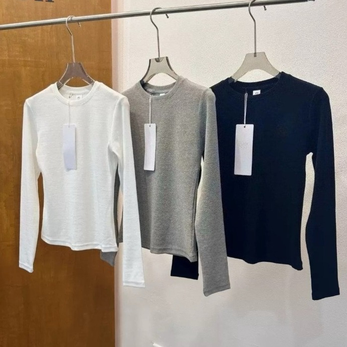 Designer Women Yoga Shirt Long Sleeves Solid Color Outfit Gym Tight Top Shaping Waist Fitness T-Shirts Sportswear For Lady Active Women's Yoga Outfit