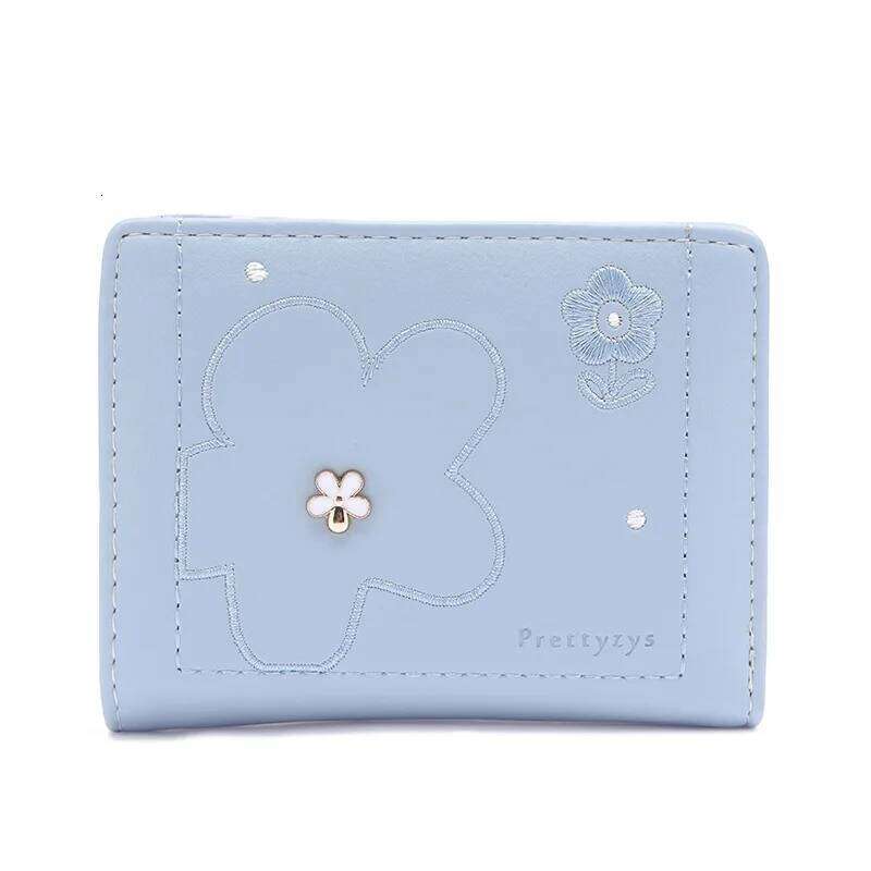2025 new women's short wallet high quality PU Embroidery printing folding student zipper Coin purse multiple card sl Y260206