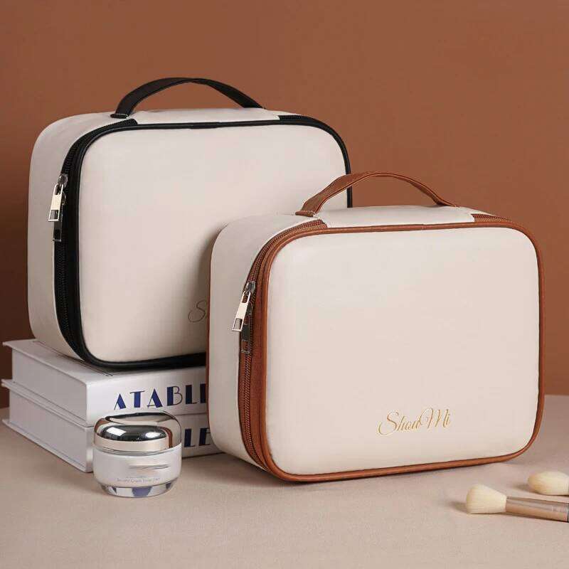 PU Large Capacity Women Tote Makeup Portable Travel Organizer Tolietry Cosmetic Storage Bag Ladies Double Layer Pouch Y260206