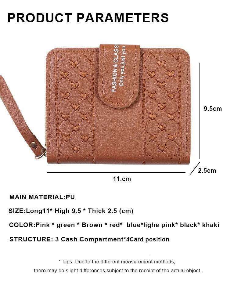 High-quality Short Zipper Ladies Purse Large Capacity Coin Card Clutch for Women Korean Style Y260206