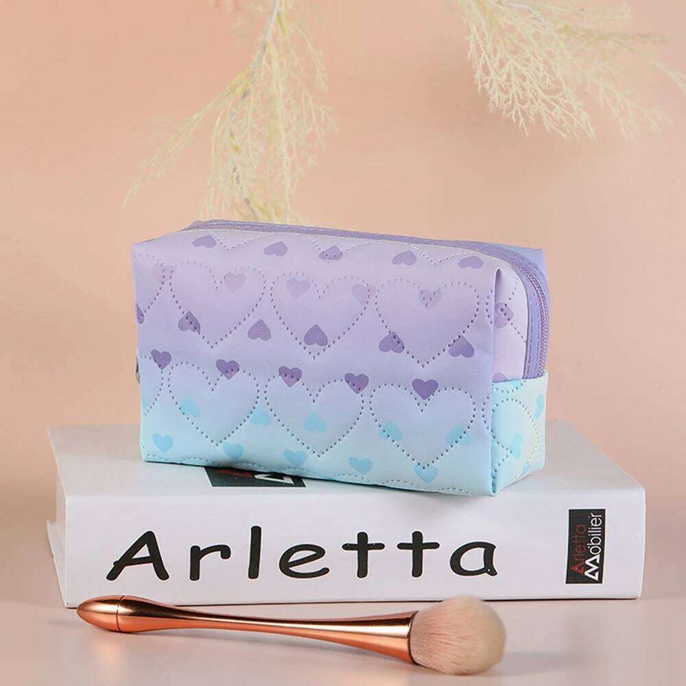 1PCS New PU Waterproof Makeup Bag Women Flowers Fashion Brand Travel Cosmetic Bags Pretty Purse Y260206