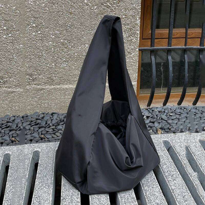 Casual Nylon Shoulder Female Large Capacity Crossbody Bag Black Solid Color Tote Travel Portable Handbag Cool Hobo Bags Y260205