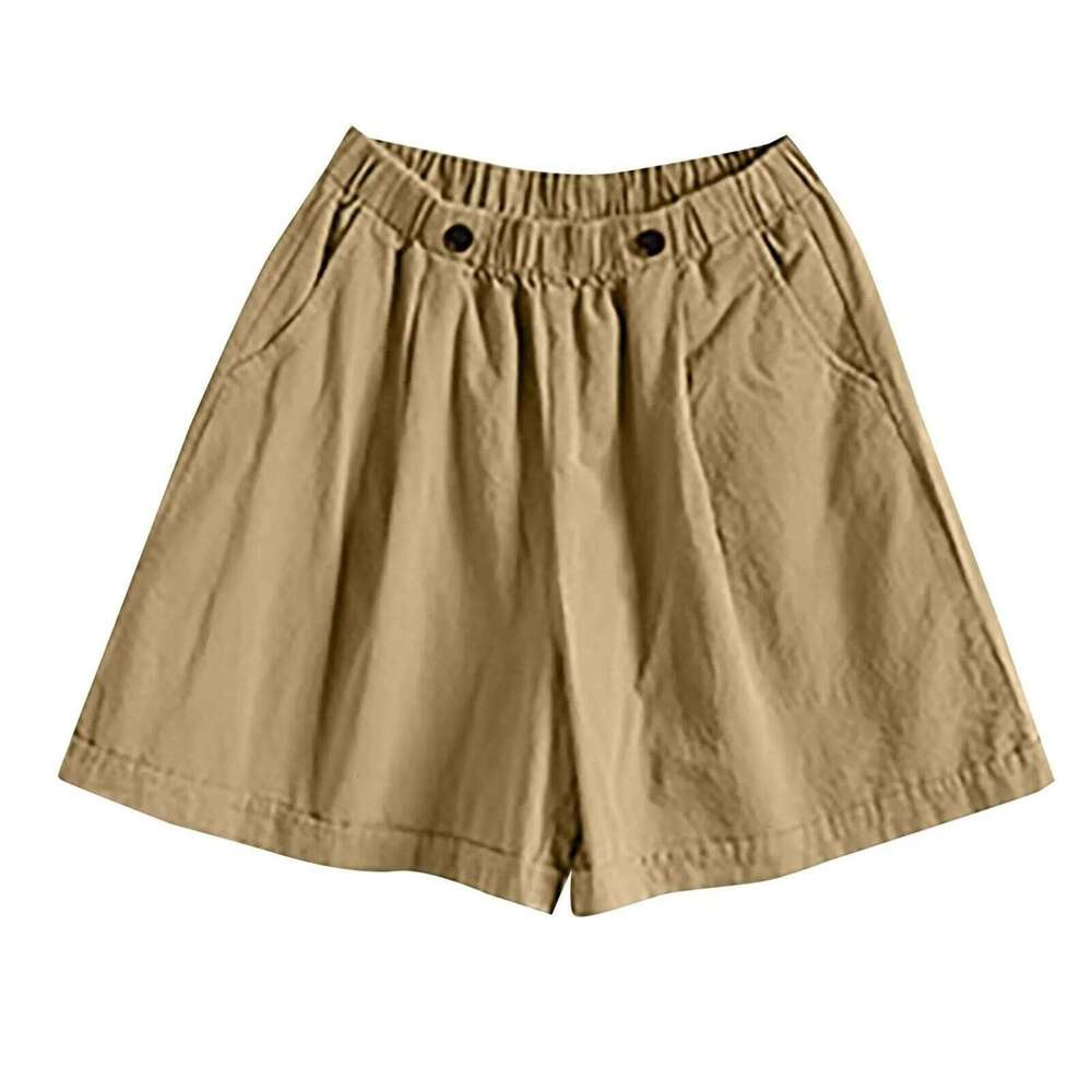 Women's summer straight wide-leg casual elastic high waist fashion sports loose jogging beach shorts XJ260206