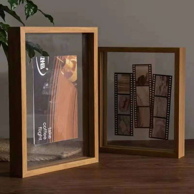 Classic Solid Wood Double-Sided Transparent Acrylic Photo Frame, Framing Photos, Specimens, Certificates, Paintings, Posters S260205