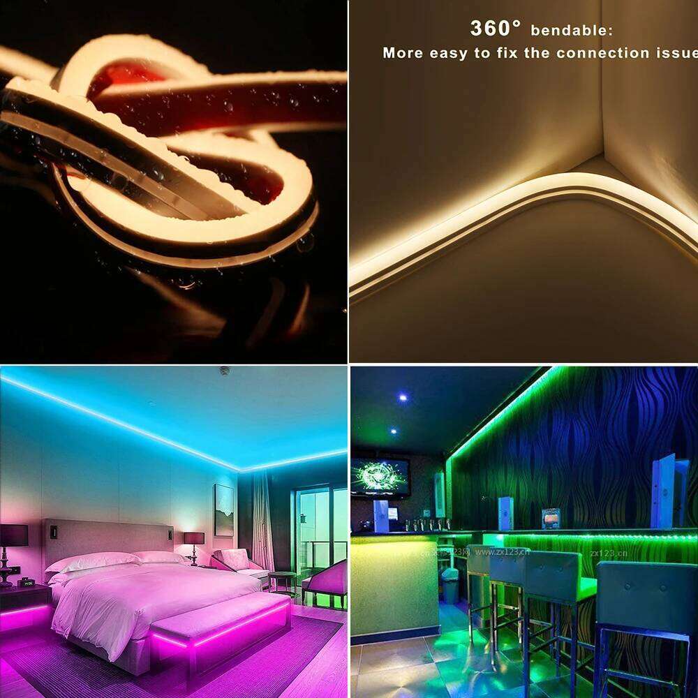 DC 12V Neon Waterproof 2835 120Leds/M Home Garden Decor White/Blue/Pink/Yellow/Red/Green Flexible Ribbion Rope LED Strip Z260206