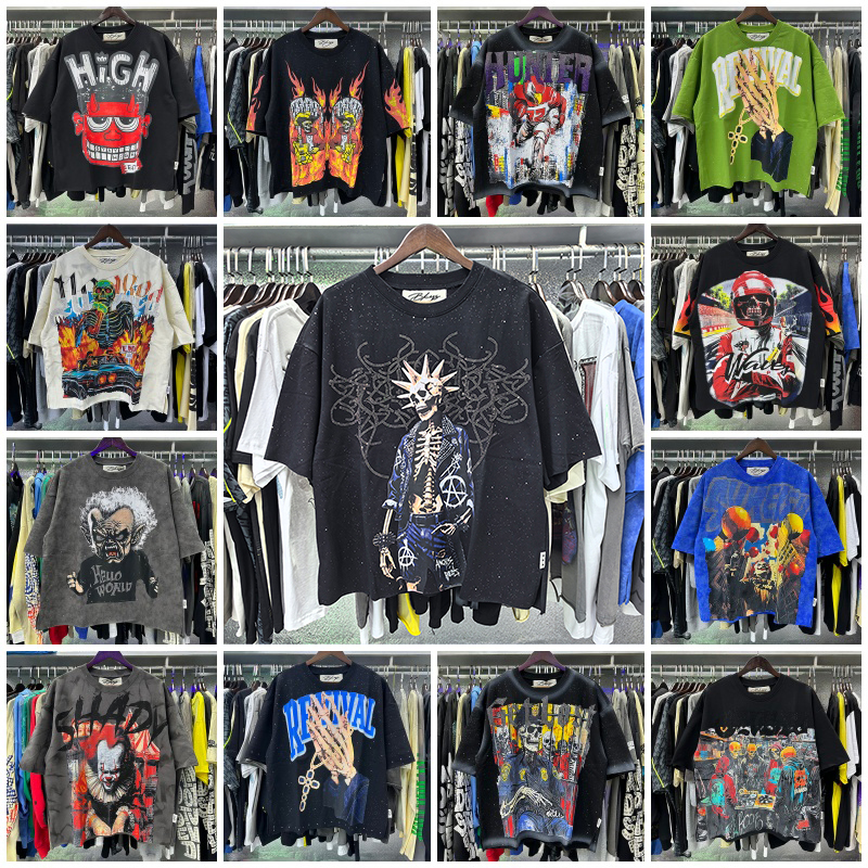 BKYS outdoor summer men shirt rhinestone men shirt hip hop rock shirts fashion streetwear y2k shirt loose fit shirts high quality thick shirts graphic tee S--XL