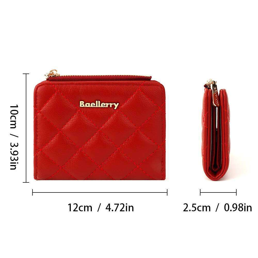 Small Women's Wallets Fashion Compact Bifold Wallet Designer PU Leather Slim Minimalist Credit Card Holder Coin Purse Y260206