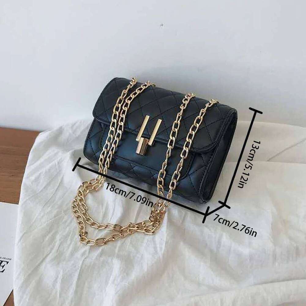 1 Pc Elegant Quilted PU Shoulder Women, Mini Magnetic Flap Closure Crossbody Bag Perfect For Daily Use /Commut Y260205