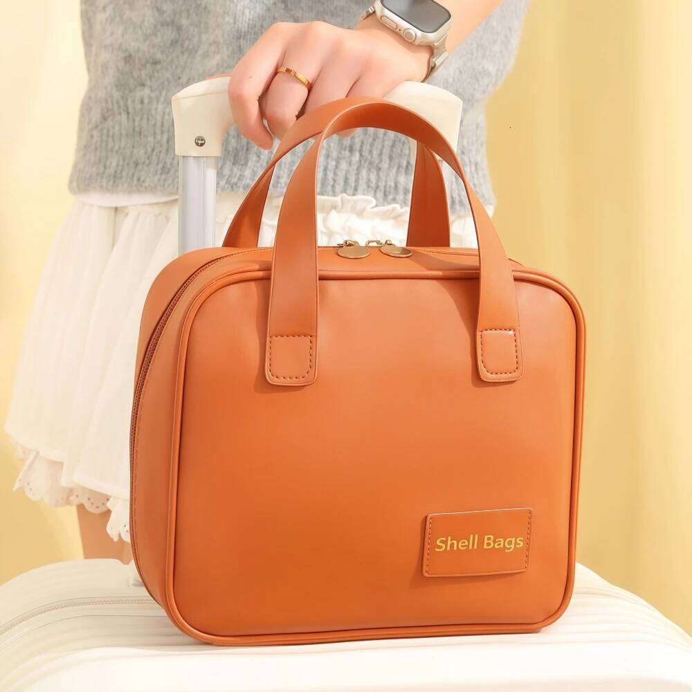 Elegant Large-Capacity Waterproof Cosmetic Bag, Travel Makeup Organizer, Multifunctional Handheld Storage Pouch Y260206