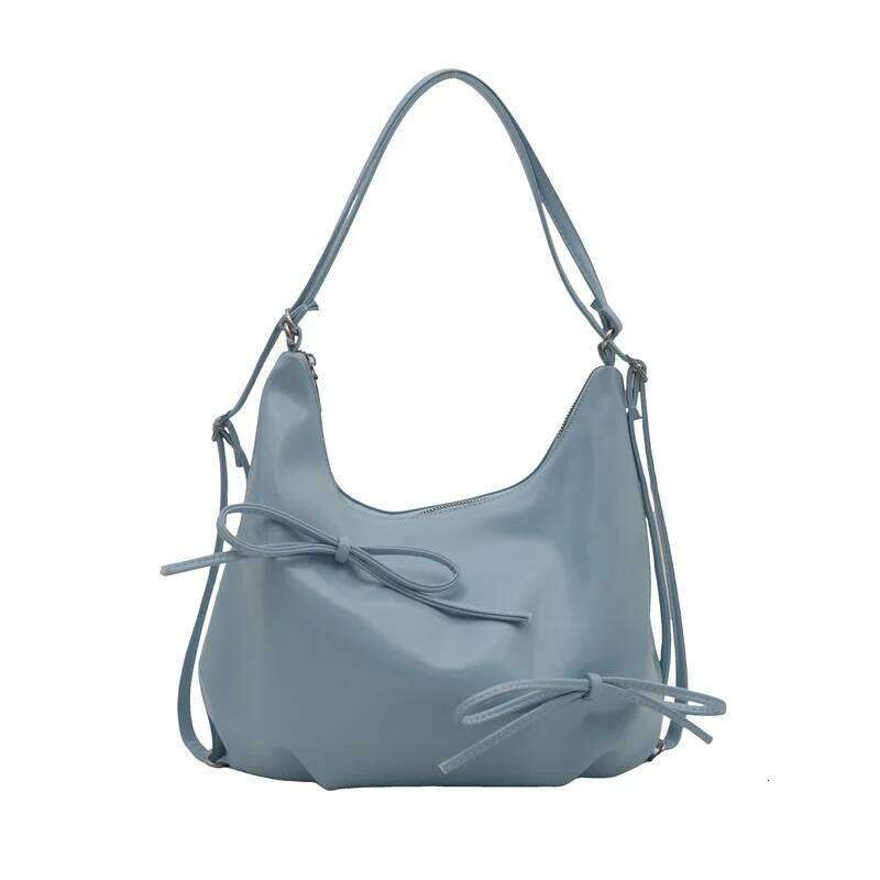 Fashion Bow Design Women's PU Leather Shoulder Bags Simple Solid Color Ladies Crossbody Bag Class Commute Girls Tote Handbags Y260205