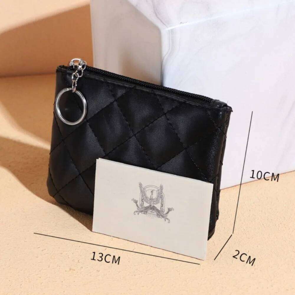 Fashion PU Leather Slim Wallet Mini Zipper Coin Purse Solid Color Simple Card Holder Y260206