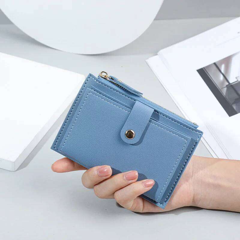 Minimalist Fashionable Short Bag Ultra-thin Mini PU Leather Zero Women's Credit Card Holder Wallet Y260206