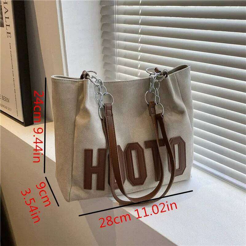 Vintage Shopping Trend Fashion Women Single Handbag Shoulder Large Capacity Nubuck Tote Bag, Perfect for Everyday Use Y260205