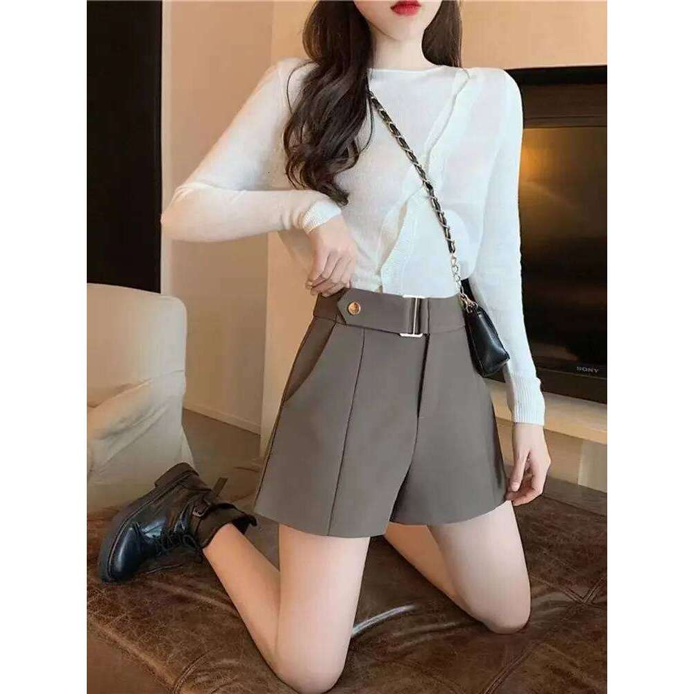 Shorts Women Elegant Korean Style Trendy Office Simple High Waist All-match Mature Tender Ladies Spring Pure Color New Design XJ260206
