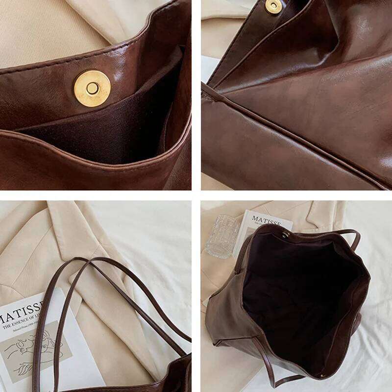 Women's Casual Large Capacity Handbag PU Tote Bag Y260205