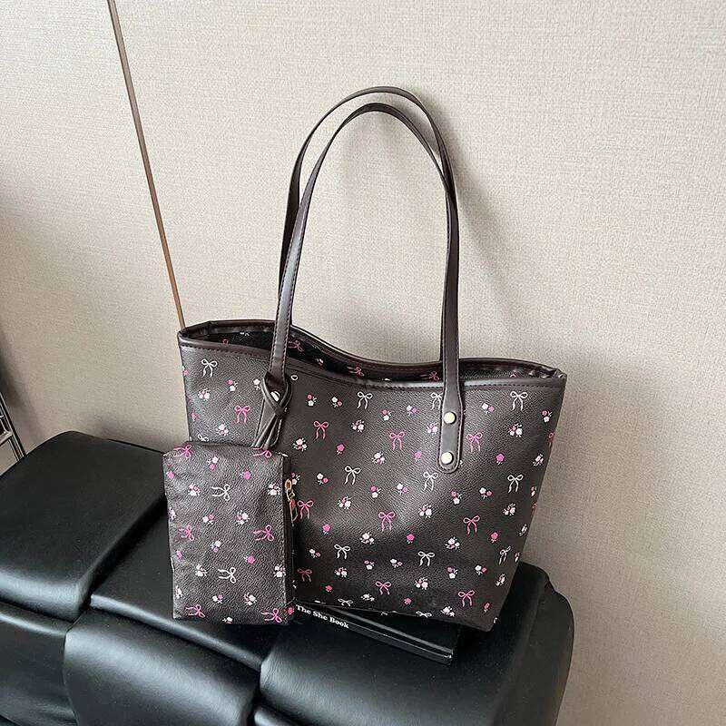 2pcs/set Fashion Women's Shoulder Bags For Commuting, Daily Used, Shopping, Casual Tote Bag, Ladies Handbags With Purses Y260204