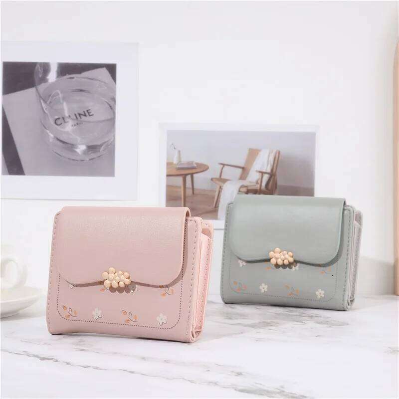 New printed zipper buckle wallet, Korean version PU leather soft surface coin purse, multi-functional folding short wall Y260206