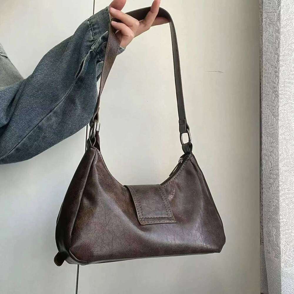 Vintage Maillard Style Women's Shoulder Bags Y2K Hot Girls Underarm Bag Luxury Cool Pu Leather Ladies Handbags Female Tote Purse Z260207 - view 6