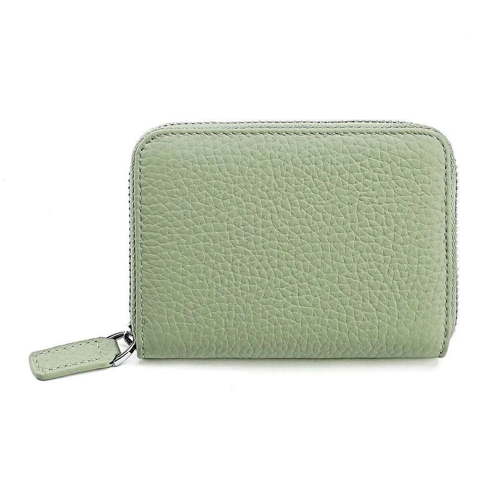 Leather RFID Holder Luxury Women's Zipper Change Pouch for Female Credit ID Bank Card Wallet Woman Coin Purse Y260206