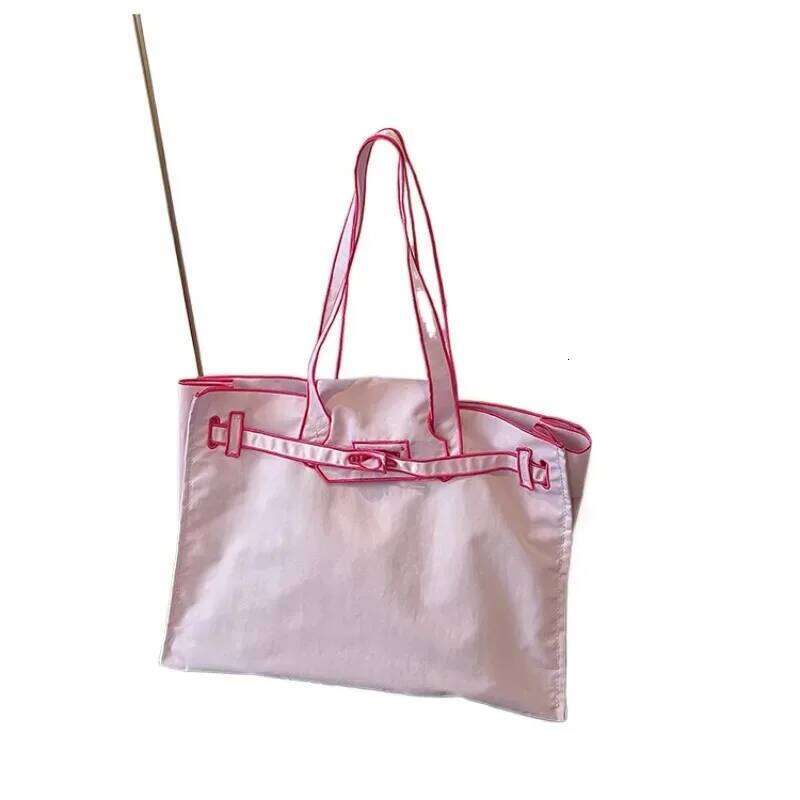 Stylish Design Solid Color Embroidery Shoulder Bags 2025 New High Quality Soft Nylon Large Capacity Sewing Thread Handbags Y260204