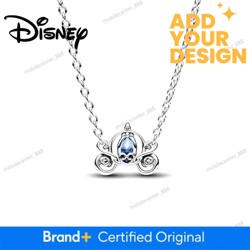 Disney Designer Jewelry 2025 New Disney Pumpkin Car Necklace Earring Set Charm Beads Suitable For Original Bracelets DIY Women's Jewelr Gift Luxu