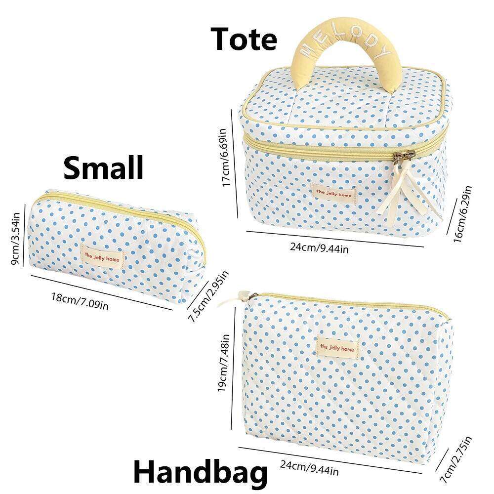 2025 3 Bags Sets Women Large Capacity Cosmetic Toiletry Makeup Pouches Handbag Make Up Square Zipper Quilting Bag Y260206