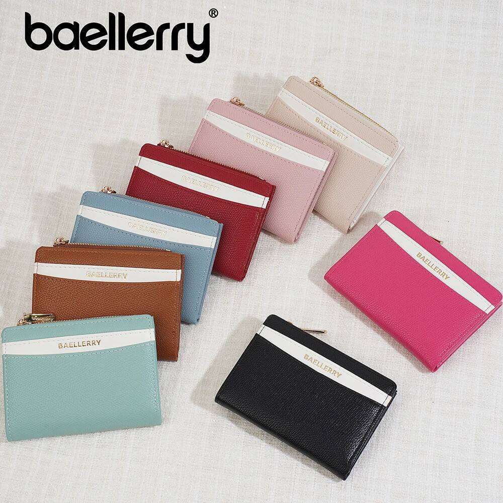 Baellerry Short Women Wallet, Trendy Two-Tone Zip Around Coin Purse, Cute Aesthetic PU Card Holder for Girls, Ins Fashion Gift f Y260206