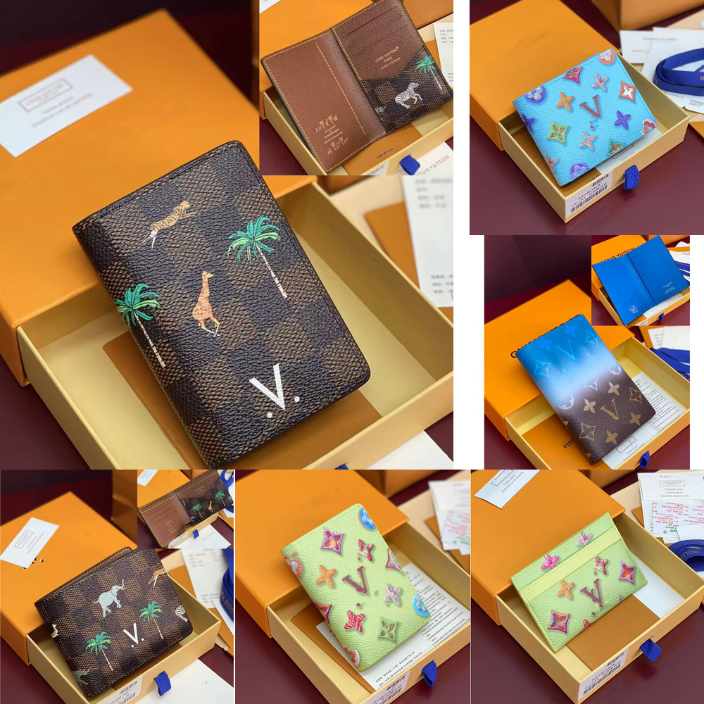 luxury Passport cover Donut designer for men women man fashion Classic passport package Business checkbook ID leather Credit 2026 new style wallet pocket clip 14