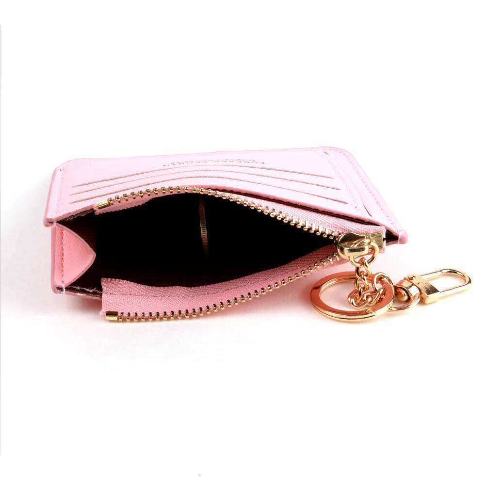 New Brand Super Thin Small Credit Holder Wallet Women's Leather Key Chain ID Card Case Slim Female Ladies Mini Coin Purse Y260206