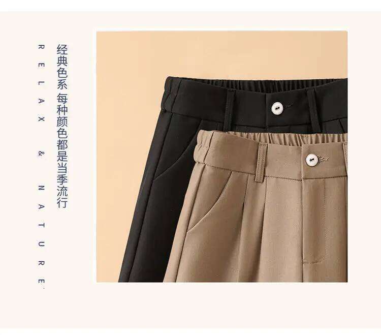 Elastic High-waist Suit Shorts Women with Versatile Wear Wide-leg Casual and Fashionable A-line Pants XJ260206